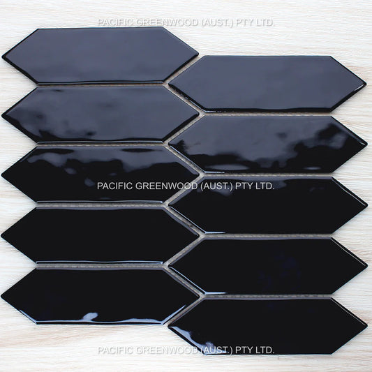 Black Gloss Porcelain Glazed Ripple Surface Arrow