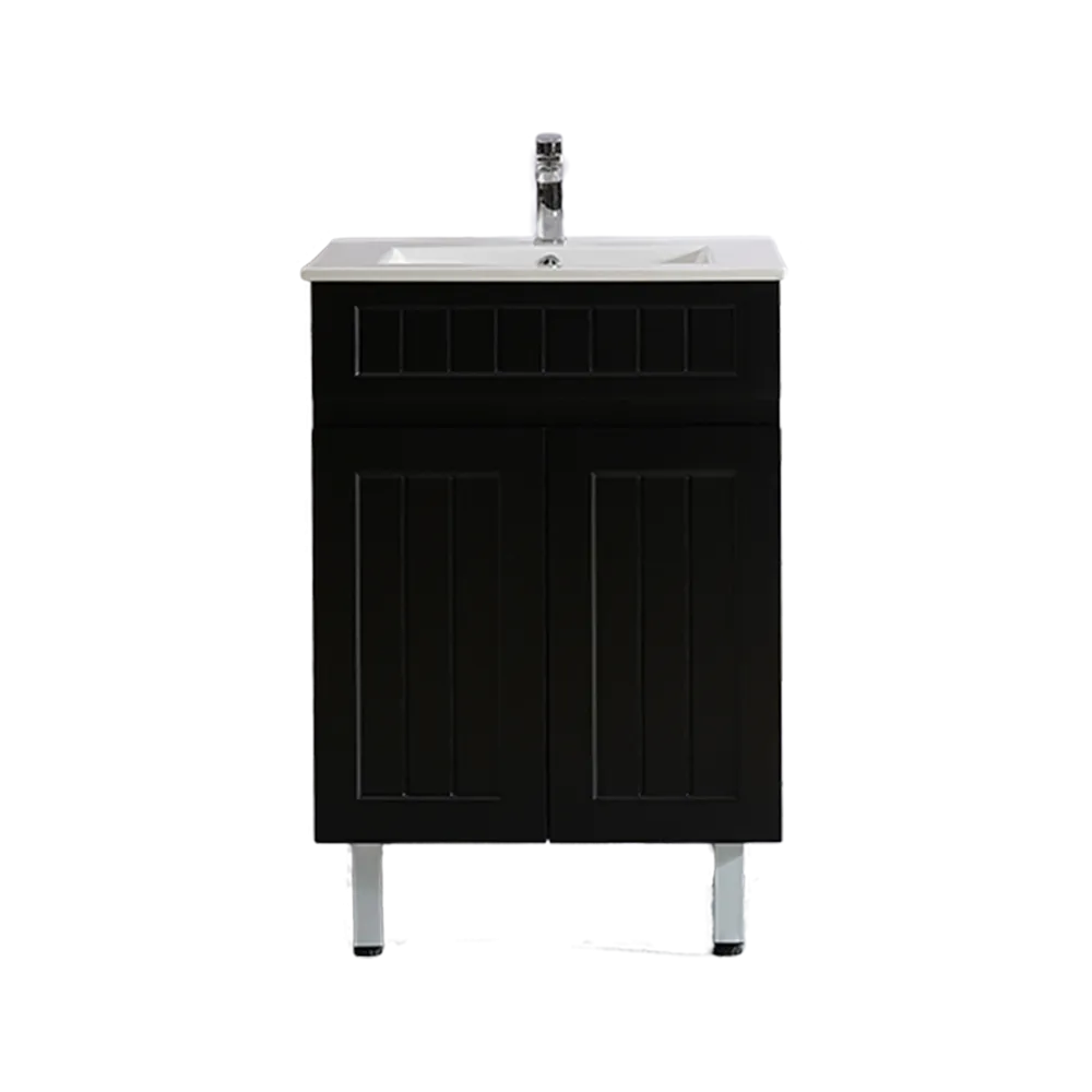 Acacia PVC Vanity - Matte Black (Freestanding)