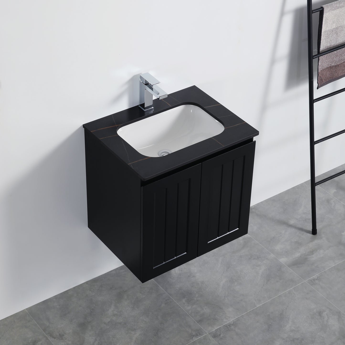Acacia PVC Vanity - Matte Black (Wall Hung)