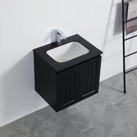 Acacia PVC Vanity - Matte Black (Wall Hung)