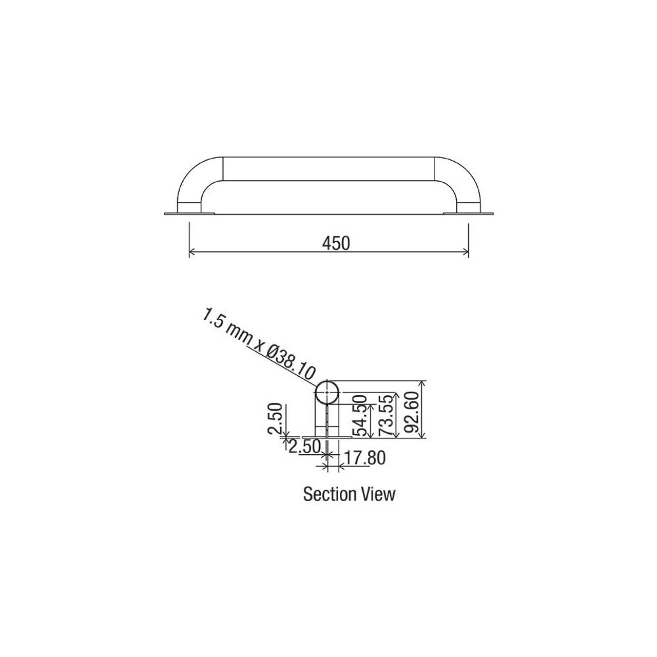 Anti-Ligature Vertical Grab Rail