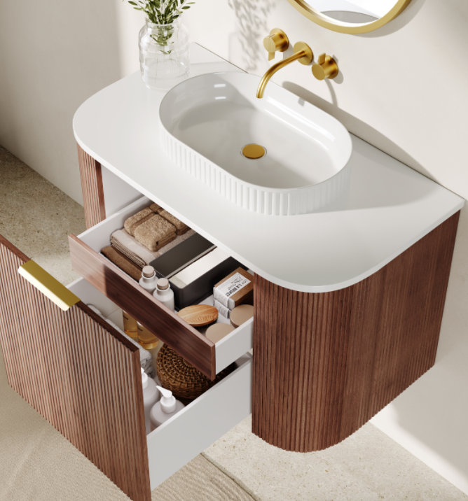 Artis S Fluted Vanity - Prime Oak (Wall Hung)
