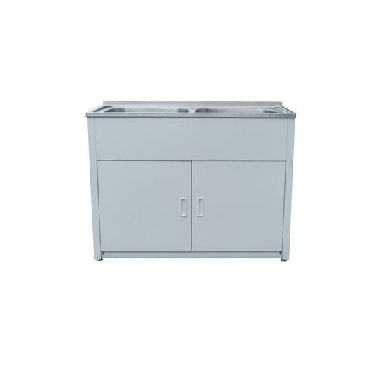 Traditionell 90L Double Bowl Laundry Tub & Cabinet