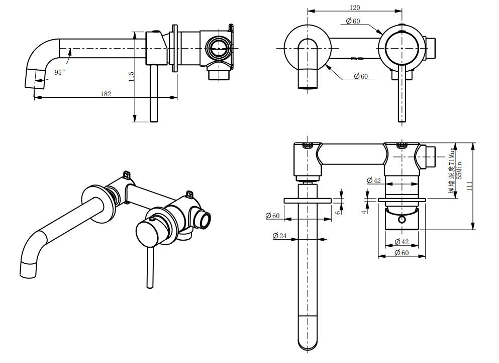 Morgan Rund Bath/Basin Mixer with Spout