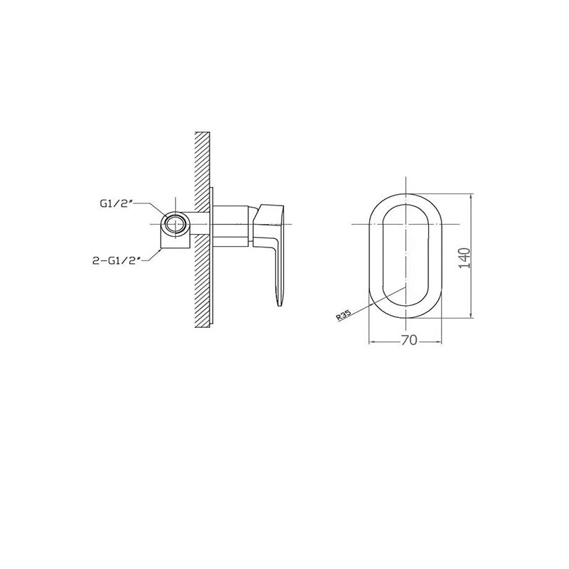 Oval Shower Mixer