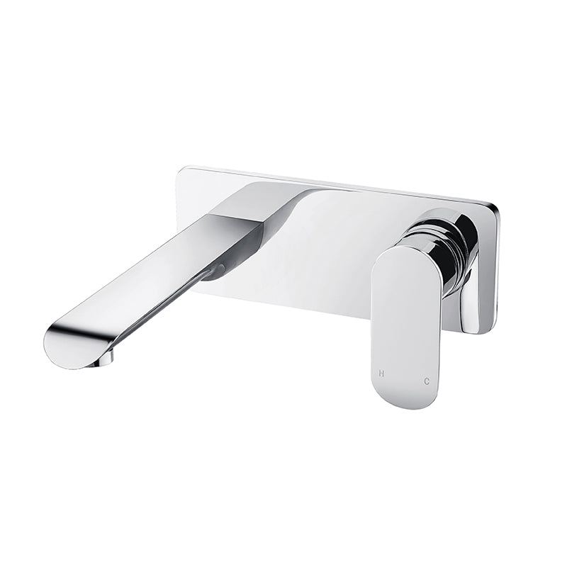 Oval Curve Wall Basin/Bath Mixer with Spout