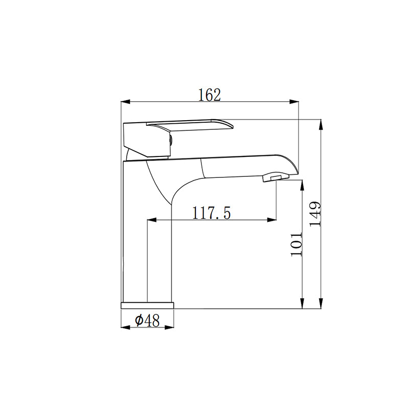 Oval Curve Basin Mixer