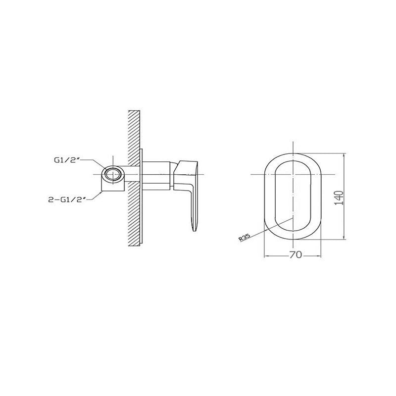 Oval Curve Shower Mixer