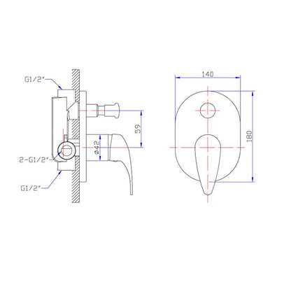 Wählen 10 Shower Mixer with Diverter