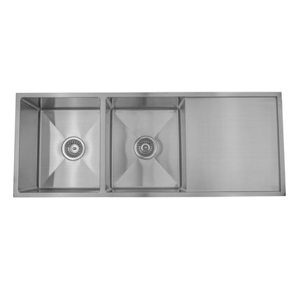 Arcko Lux Double Bowl Sink with Drainer - 1140 x 440