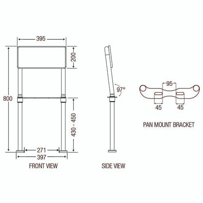 Clam® Flange Floor Mounted Backrest