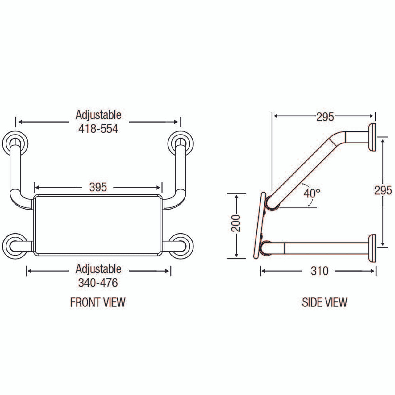 Clam® Flange Wall Mounted Backrest