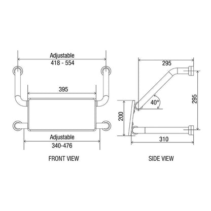 Hygienic Seal® Wall Mounted Backrest with Hideaway™ Mounting System