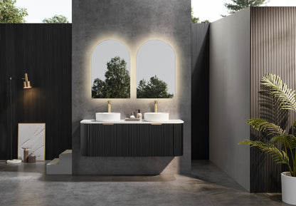 Avalon Matte Black Wall Hung PVC Vanity - 1500mm