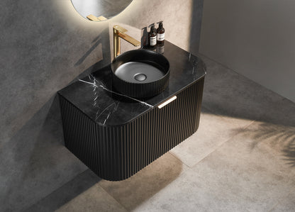 Avalon Matte Black Wall Hung PVC Vanity - 900mm