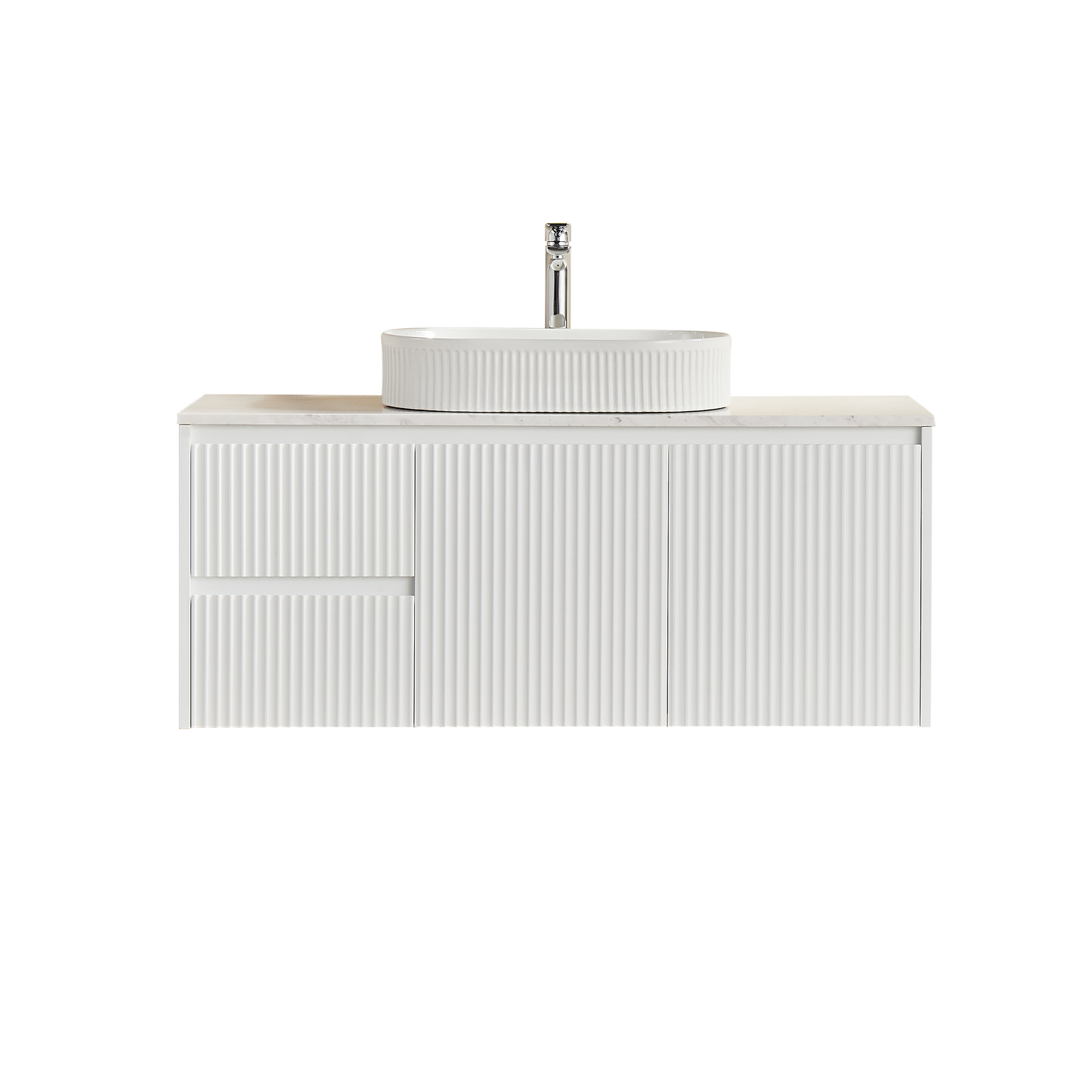 Brindabella Matte White Wall Hung PVC Vanity - 1200x460