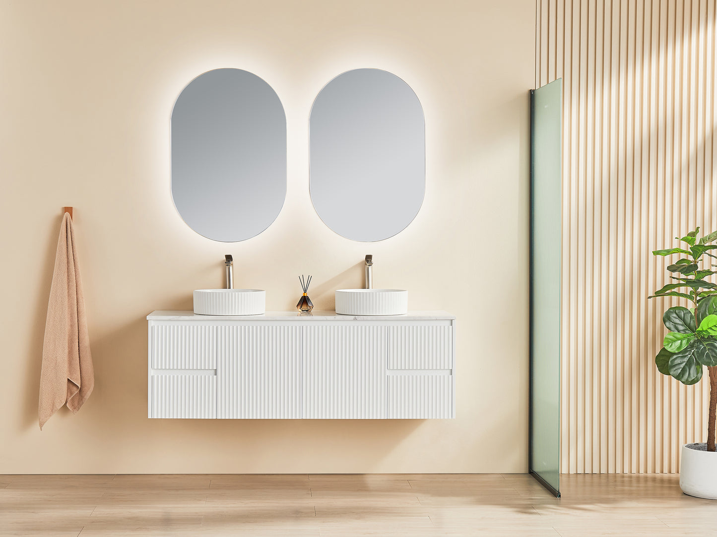 Brindabella Matte White Wall Hung PVC Vanity - 1500x460