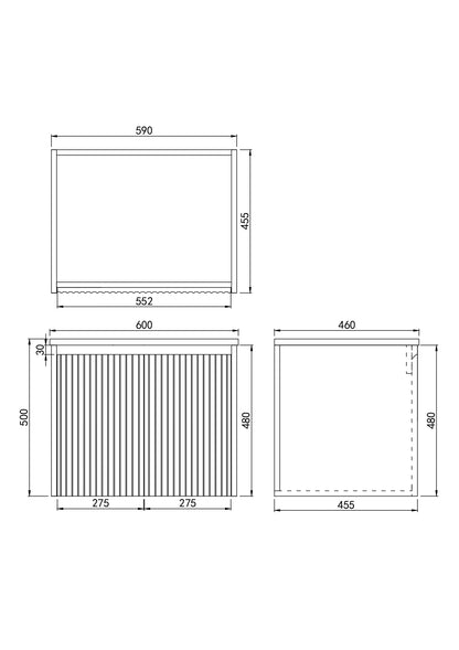 Brindabella Matte White Wall Hung PVC Vanity - 600x460