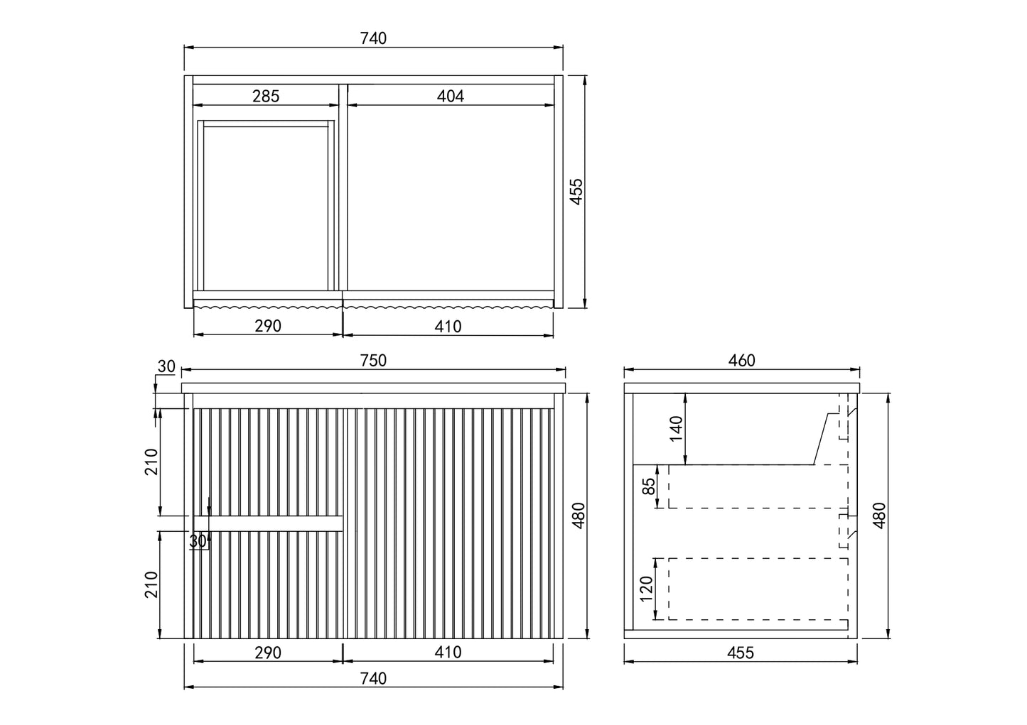 Brindabella Matte White Wall Hung PVC Vanity - 750x460