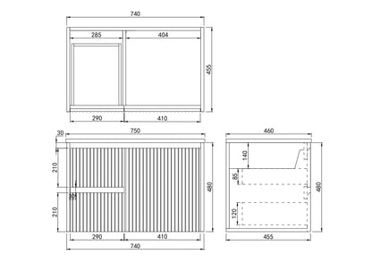 Brindabella Matte White Wall Hung PVC Vanity - 750x460