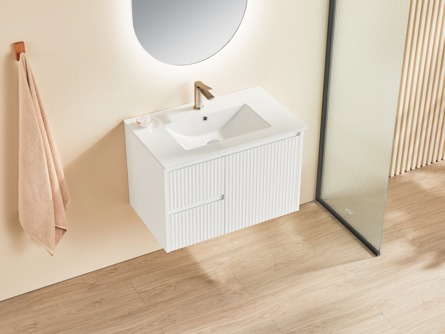 Brindabella Matte White Wall Hung PVC Vanity - 750x460