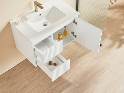 Brindabella Matte White Wall Hung PVC Vanity - 750x460