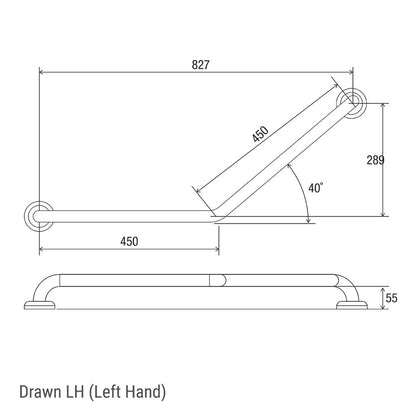 Clam® Flange 40° Accessible Grab Rail 450mm x 450mm