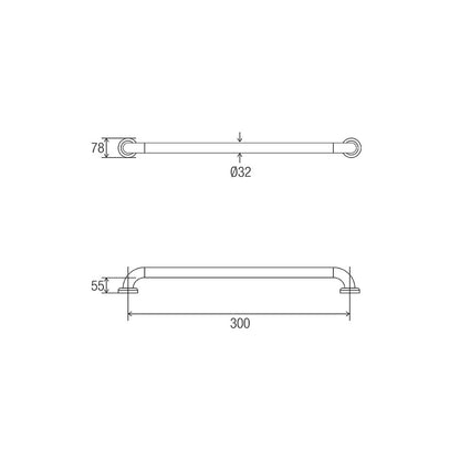 Hygienic Seal® Straight Grab Rail