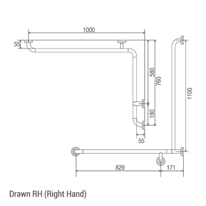 Clam® Flange Corner Shower Grab Rail