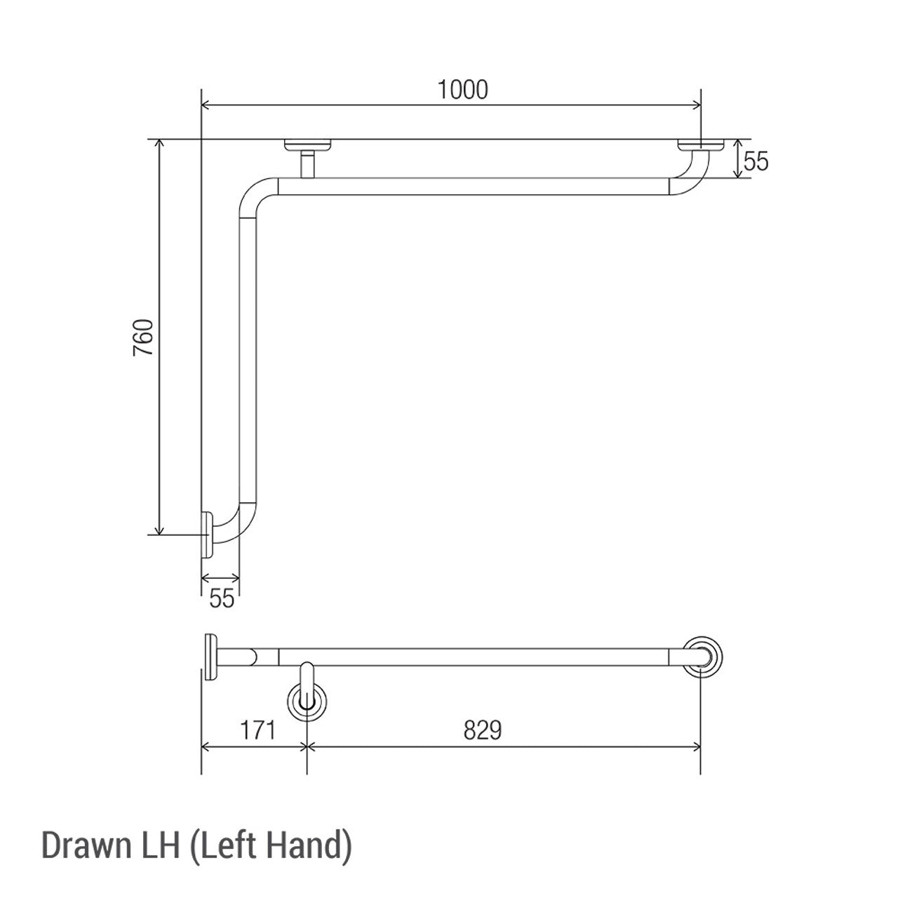 Clam® Flange Corner Grab Rail