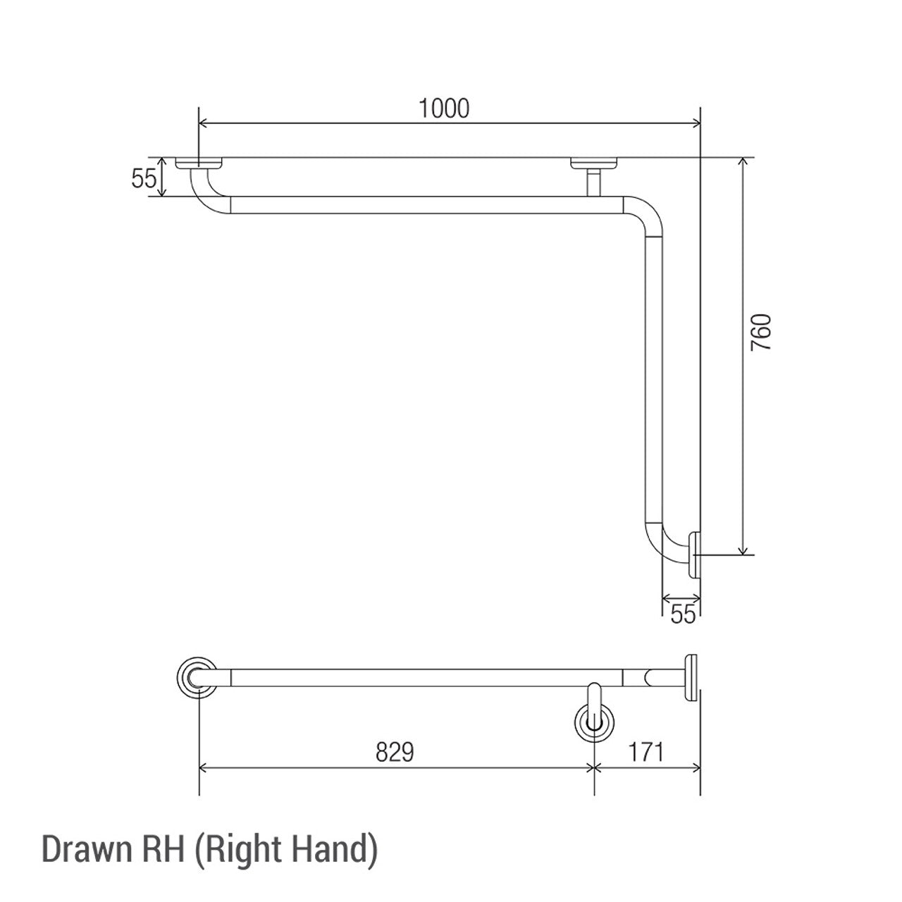 Clam® Flange Corner Grab Rail