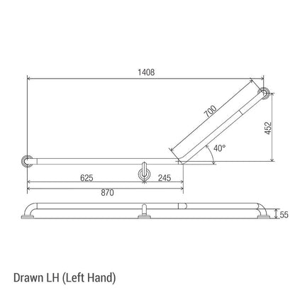 Clam® Flange 40° Accessible Grab Rail