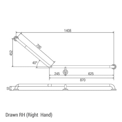 Clam® Flange 40° Accessible Grab Rail