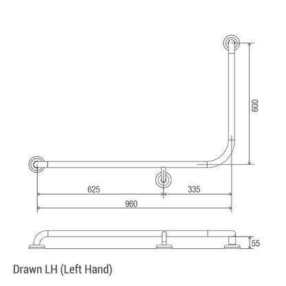 Clam® Flange 90° Accessible Grab Rail