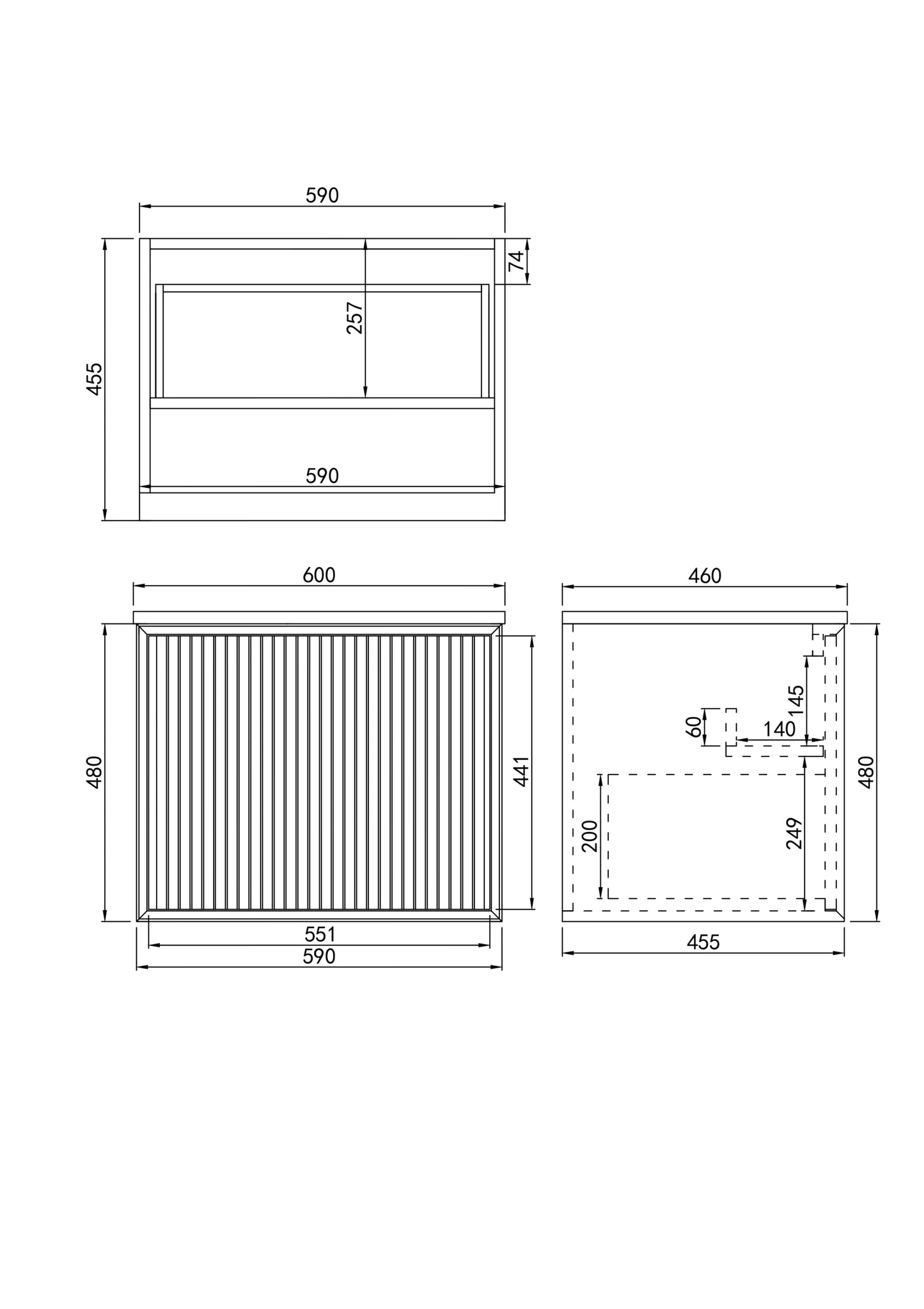 Kirribilli Wall Hung Vanity - 600mm