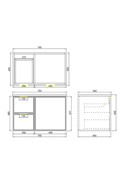 Miami PVC Wall Hung Vanity - 750mm