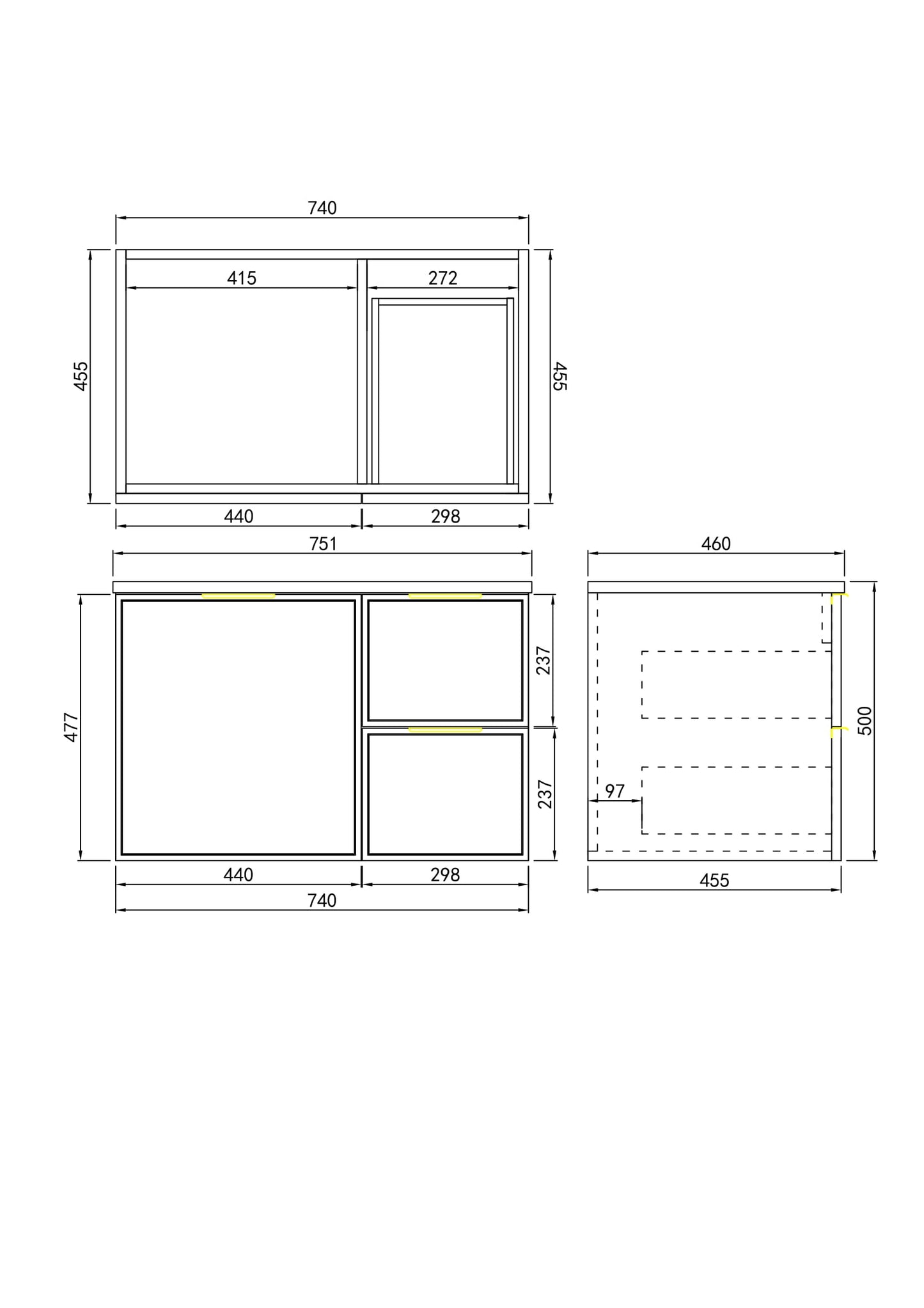 Miami PVC Wall Hung Vanity - 750mm