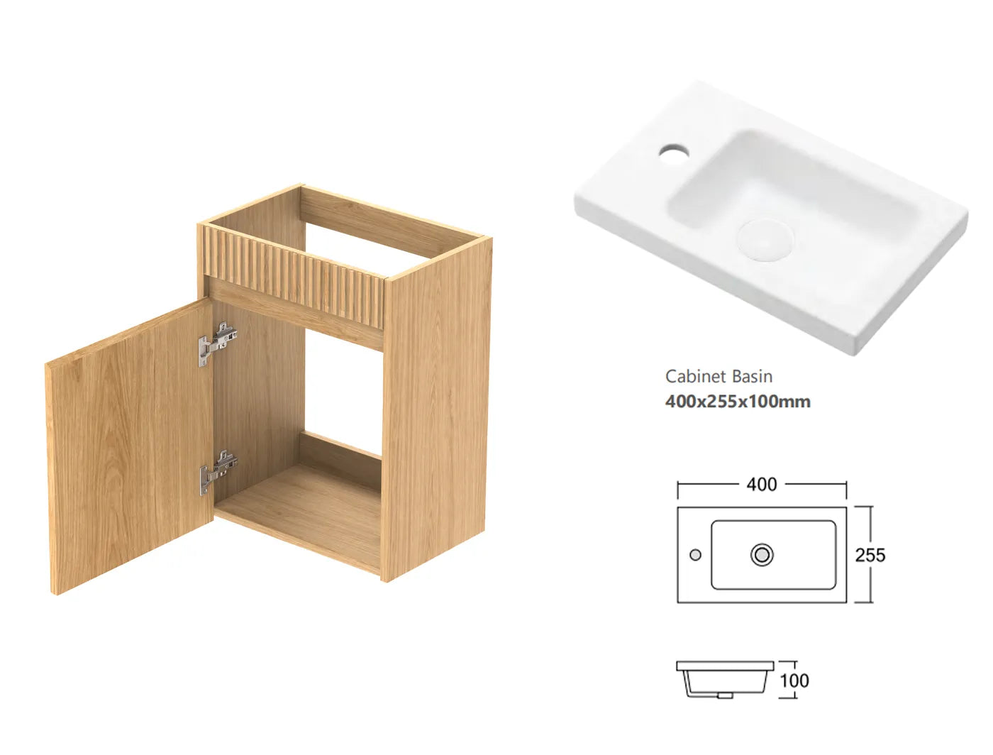 Mini Ensuite Vanity - Woodland Oak