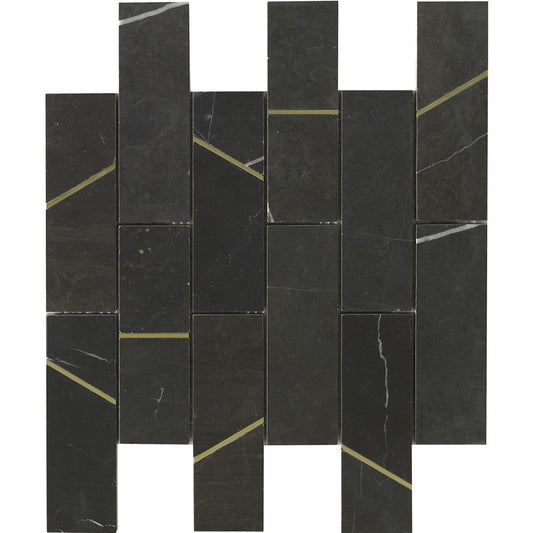 Deco Mosaic - Barres Nero Marquina