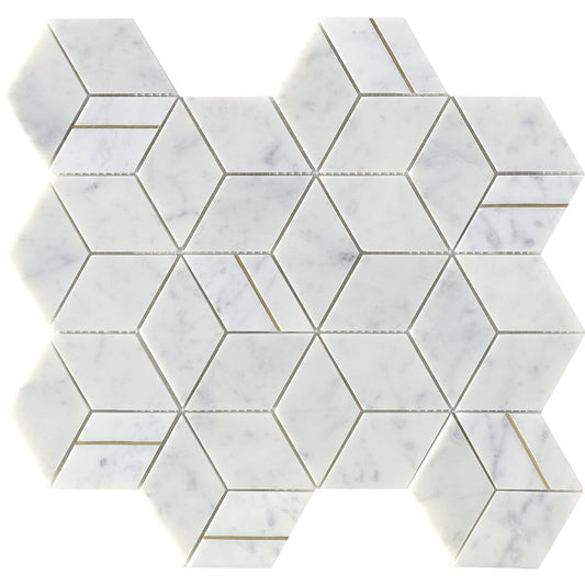 Deco Mosaic - Cubic Carrara