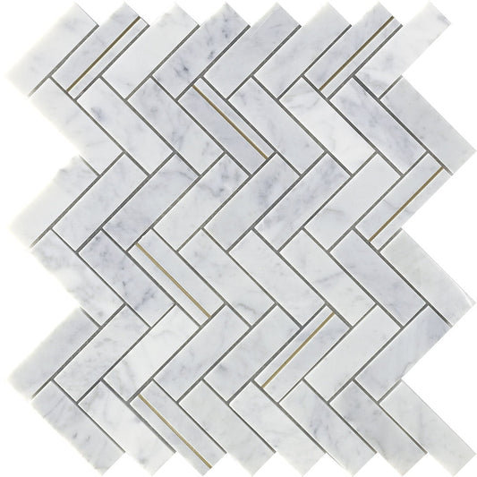 Deco Mosaic - Herringbone Carrara