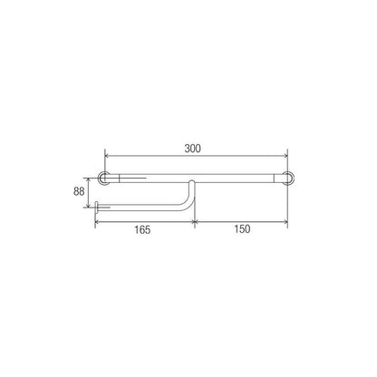 Hygienic Seal® Straight Grab Rail with Toilet Paper Holder