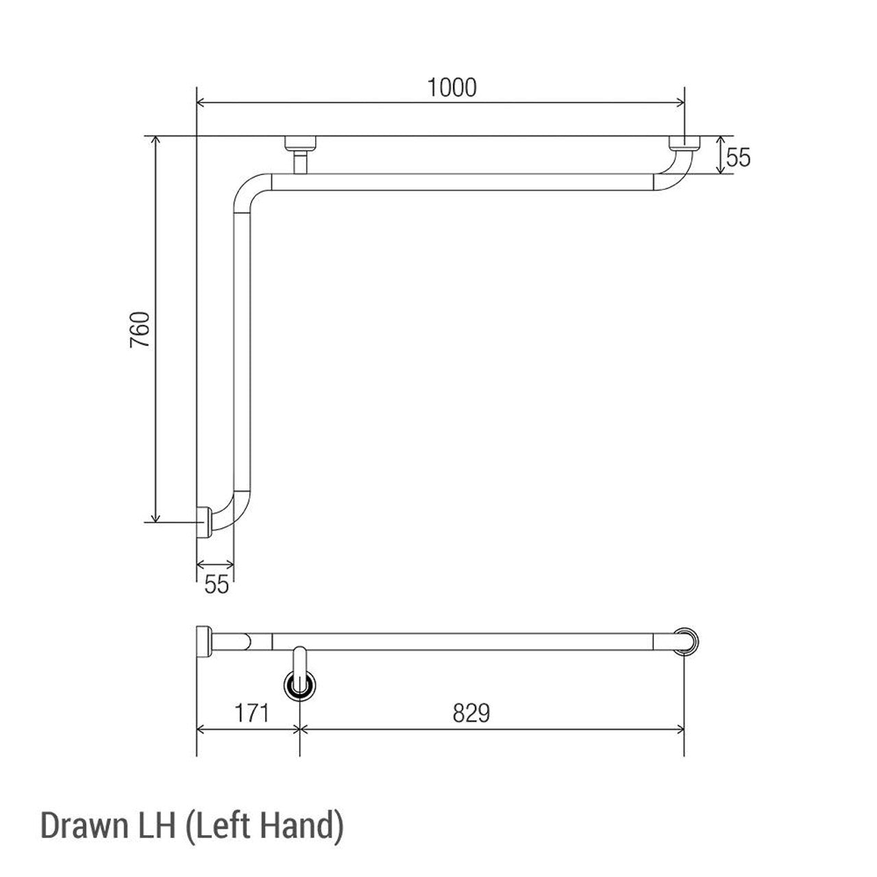 Hygienic Seal® Corner Grab Rail