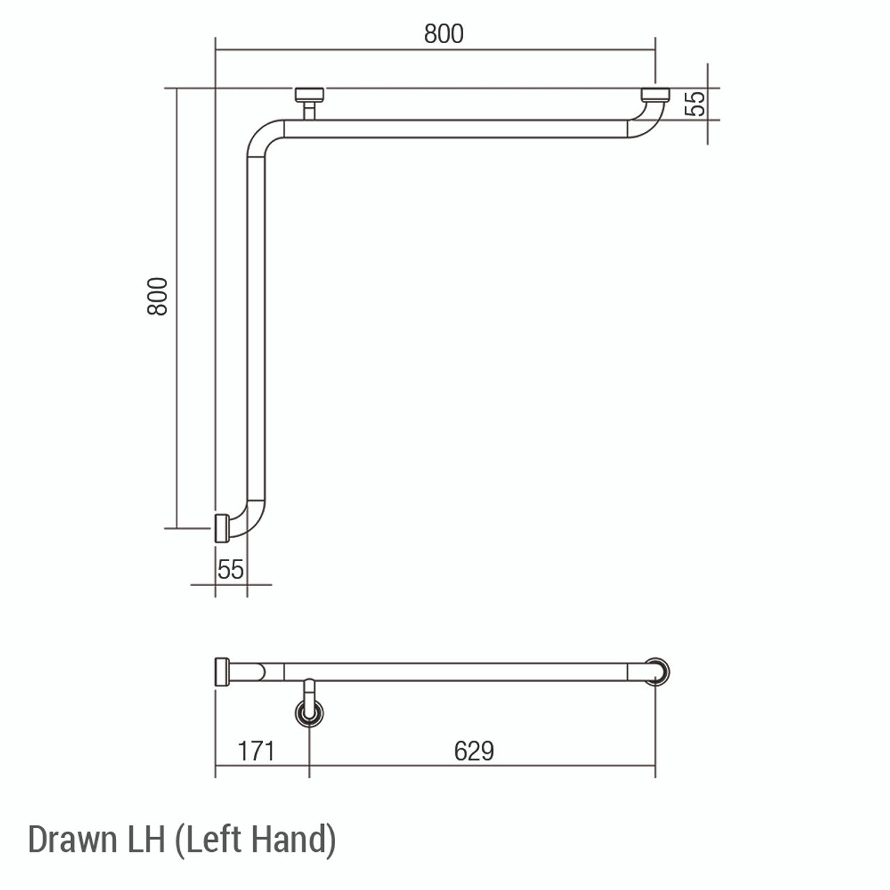 Hygienic Seal® Corner Grab Rail