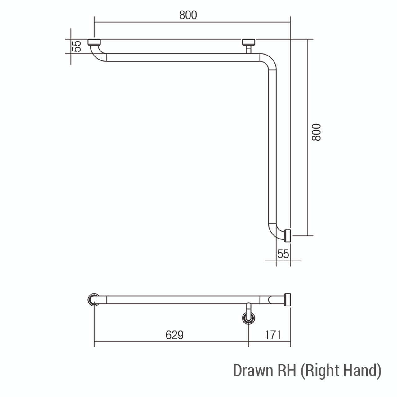 Hygienic Seal® Corner Grab Rail