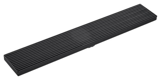 Black Long Grill Floor Drain - 80mm Centre Outlet