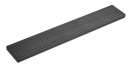 Gun Metal Long Grill Floor Drain - 80mm Centre Outlet