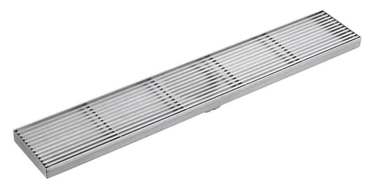 Chrome Long Grill Floor Drain - 45mm Centre Outlet