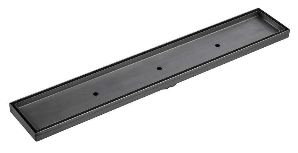 Gun Metal Long Tile Insert Floor Drain - 80mm Centre Outlet