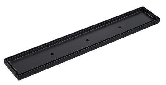 Black Long Tile Insert Floor Drain - 80mm Centre Outlet